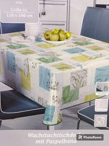 Wachstuchtischdecke mit Paspelband eckig 110 x 140 cm 4 Muster - Bild 1 von 11