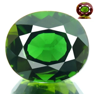 1,29 карата БЕЗУПРЕЧНЫЙ НАТУРАЛЬНЫЙ ХРОМ ТУРМАЛИН ХРОМ ЗЕЛЕНЫЙ ОВАЛЬНЫЙ 7x6 мм ИДЕАЛЬНЫЙ ПОКРОЙ! - Изображение 1 из 4