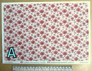 Papier peint maison de poupées - Motifs florale - choix de 10 motifs - lot de 2 - Imagen 1 de 22