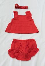 Carter's Baby Girl's Ruffle 3-Piece Bubble Short Set EJ1 Red Size 6M NWT