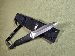 SOG S14-R Pentagon Special Edition No Serration Fixed Blade Knife Taiwan RARE - Picture 1 of 9