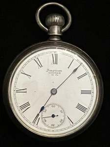 ANTIQUE WALTHAM WATCH CO. 1891 POCKET WATCH, 7 JEWELS, 14 SIZE, GRADE 8- WORKING - Picture 1 of 23