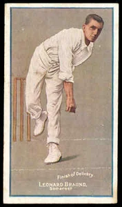 Sniders & Abrahams - 'Cricketers in Action' (c1906) - Leonard Braund (Somerset) - Picture 1 of 2