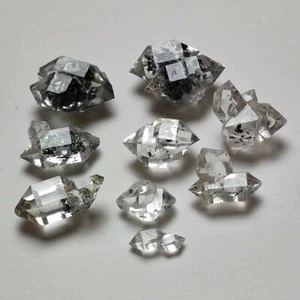 11g/9pcs9-18mm Black Phantom Herkimer Diamond Quartz Crystal Reiki Healing 1300 - Picture 1 of 5