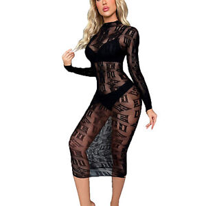 Las mejores ofertas en Vestidos de malla negro ceñido al cuerpo | eBay