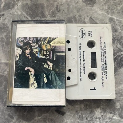 Rod Stewart, Never A Dull Moment paper label Cassette Tape album Us Release - Image 1 of 3
