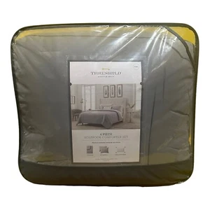 King Gray Comforter & Sham Set Decorative Reversible Holbrook Relaxed Washed - Picture 1 of 11