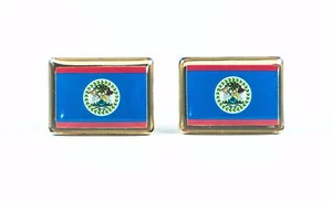 Belize Flag Cufflinks--Belizean Central American Hispanic Latino Spanish British - Picture 1 of 1