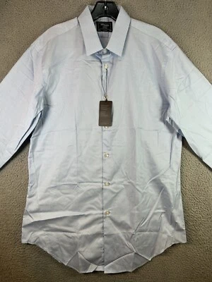Camisa TM Lewin Hombres 16.5/34.5 Azul Jermyn St London Fácil Hierro Geométrico Negocios Foto 1 de 4