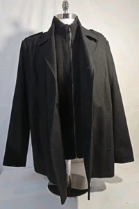Sz 2X Men's Wool Blend Coat. Lined Double Breasted Kenneth Cole Jacket Preowned - Picture 1 of 11