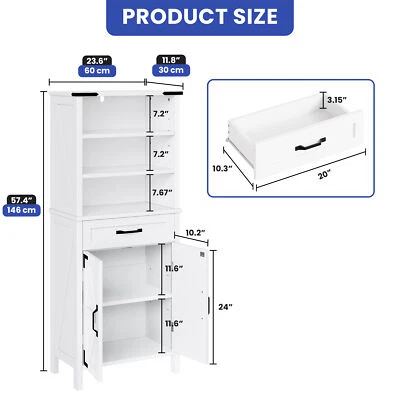 Mueble de baño de 58" de alto cocina cajones de almacenamiento estantes ajustables sala de estar Foto 1 de 4