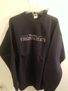 Virginia State Trojans Vintage salesman Sample Sweatshirt Size Large 1998 nwt - Picture 1 of 11