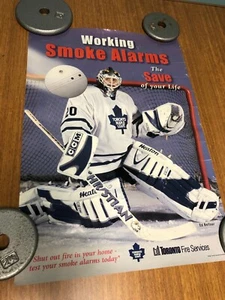 RARE 2003 ED BELFOUR TORONTO MAPLE LEAFS TORONTO FIREFIGHTERS POSTER NHL HOCKEY - Picture 1 of 5