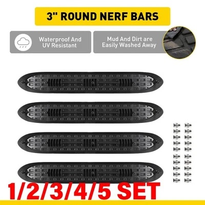 Almohadillas de paso de tubo redondo de 3" almohadillas de repuesto antideslizantes para barras Nerf redondas de 3" 1-5SET Foto 1 de 4