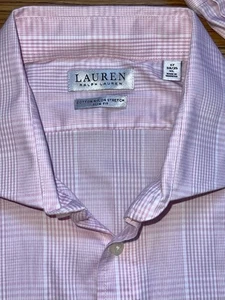 Camicia elegante rosa Lauren Ralph Lauren slim fit elasticizzata performance XL 17-34/35 - Foto 1 di 7
