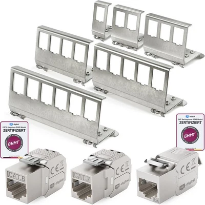 Cat7/6a/8 Keystone Modul Halterung Hutschienenadapter 1 / 2 / 3 / 4 / 5 / 6 Port - Bild 1 von 4