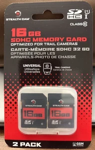 Stealth Cam 16GB SDHC Memory Card 2 Pack For Trail Cameras & Universal Use New - Picture 1 of 2