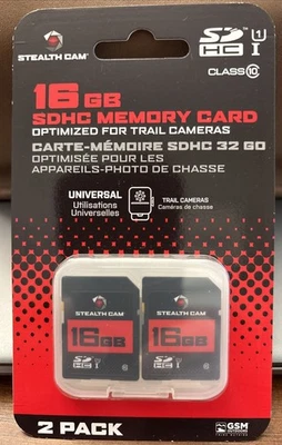 Stealth Cam 16GB SDHC Memory Card 2 Pack For Trail Cameras & Universal Use New - Image 1 of 2