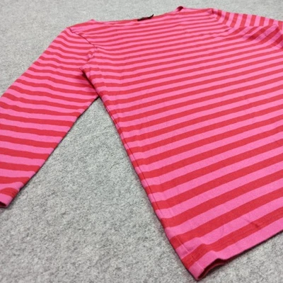 Camisa Marimekko Mujer Talla M Rosa Rojo Algodón Jersey Rayas ILMA Top Mediana Foto 1 de 4