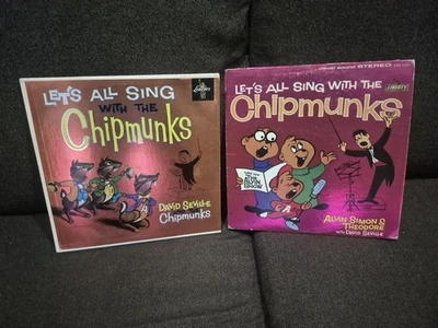 TWO ALVIN & the CHIPMUNKS LP RARE Versions 1960's "LETS ALL SING" Mono Stereo EX - Image 1 of 4