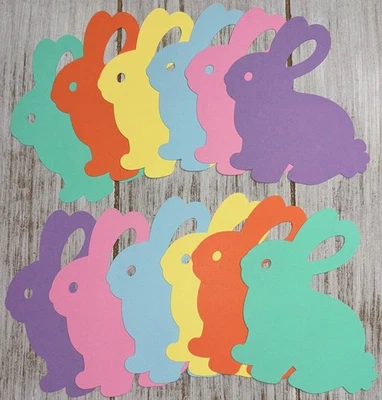 30 ярких вырезов кроликов конфетти пасхальные праздничные поделки штампованные бумажные формы - Изображение 1 из 2