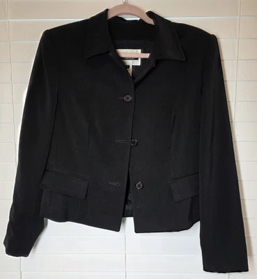 Винтажный Votre Nom Париж черный блейзер кнопка короткая подкладка куртка Гонконг sz 4 - Изображение 1 из 4