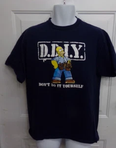Homer The Simpsons Graphic T-Shirt Mens Large Blue Don't Do It Yourself ~ DDIY - Picture 1 of 3