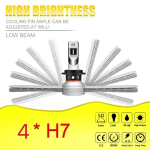 4PCS H7 LED Headlight Bulbs Low Beam Fog Light For Kia BMW Ford Hyundai - Picture 1 of 12