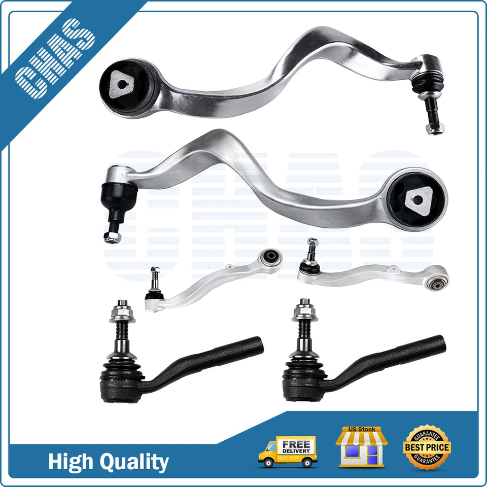 Brazo de control inferior delantero 6 piezas y extremo de varilla de amarre de rótula para BMW 745i 2002-2005 Foto 1 de 1