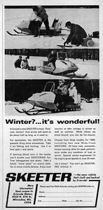 Moto de nieve Evinrude Skeeter 1966 "¿Invierno? ¡Es maravilloso!" Anuncio original - Imagen 1 de 1