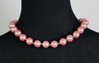 Pink Faux-Pearl Beaded Necklace 18" Vintage Classic Inspired Pin-Up