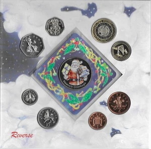 2004 CHRISTMAS Year Set Royal Mint UK BU 8-Coin + colour Xmas Santa Medallion - Picture 1 of 11