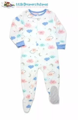 Pijama Carter's para niñas pequeñas nubes y estrellas con patas de lana para dormir Foto 1 de 2