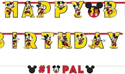 НАБОР БАННЕРОВ С ПИСЬМОМ МИККИ МАУСА Forever JUMBO ~ товары для вечеринки на день рождения Disney - Изображение 1 из 3