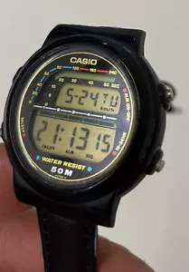 Rare Vintage Casio TRW-21 Digitaluhr 861 Tachy Meter Wr 50M Jahr 1989 - Bild 1 von 7