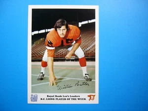 1972 ROYAL BANK B.C. LIONS LEADERS CFL FOOTBALL PHOTO WILLIE POSTLER SHARP+!! BC - Picture 1 of 2