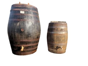 LARGE / SMALL WHISKY OAK BARREL - IDEAL GARDEN ALLOTMENT WATER BUTT - WATERTIGHT - Picture 1 of 17