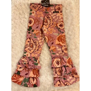 NWT Matilda Jane Pink Floral Roses Ruffle Leggings 4 - Picture 1 of 9