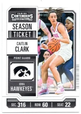 Caitlin Clark Collection 2024 Panini Contenders Season Ticket CC4 -Iowa Hawkeyes - Image 1 of 2
