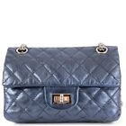 68880 Auth Chanel Metallic Blue Leather 2.55 Reissue Mini Flap Shoulder Bag