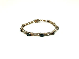 "Pulsera Vintage Firmada DBJ - Plata Esterlina 925 Oro Vermeil - 7""" - Imagen 1 de 7