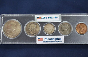 1953-P United States Silver Mint Set Original Toned Uncirculated Set of 5 E0850