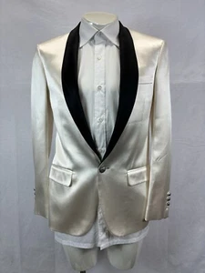 BALMAIN Contrast-Lapel Silk Satin Jacket Sz EU 46 / US 36 - Picture 1 of 8