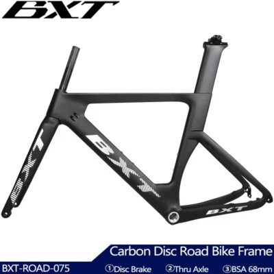 BXT Kohlefaser Rennrad Rahmenset 700*32C Scheibenbremse Road Frame Disc Brake - Bild 1 von 4