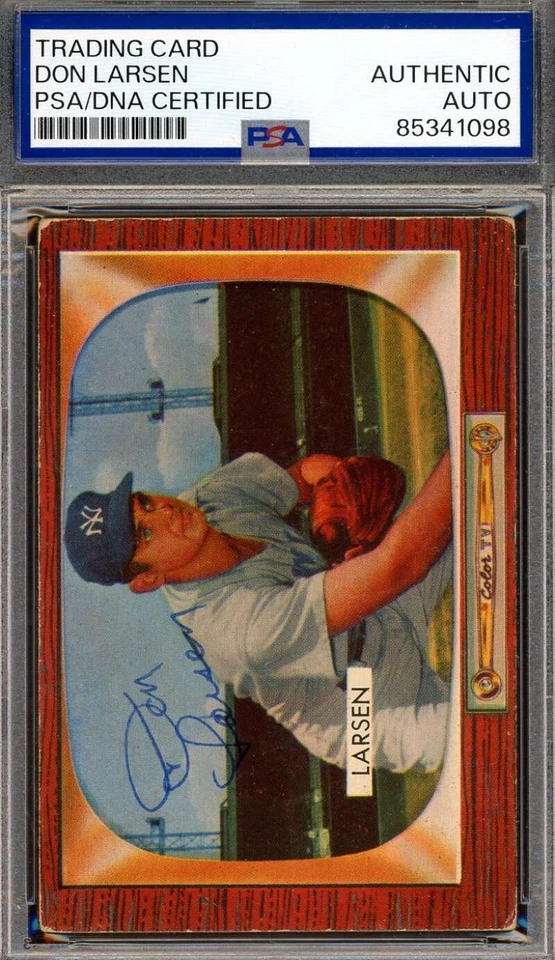 Don Larsen PSA ADN Vintage Firmado 1955 Bowman Autógrafo Foto 1 de 1