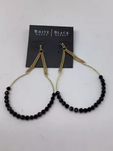 White House Black Market Black/Gold Earrings NWTS - Picture 1 of 3