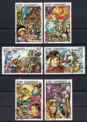 Comoros 1976 6v. CTO NH Children's Tales • Hansel & Gretel • Pinocchio • - Image 1 of 4
