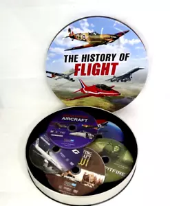 The History Of Flight 5 DVD SET Gift Metal Tin Red Arrow Spitfire Boeing WWI - Picture 1 of 4