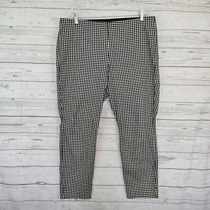 Old Navy Womens Ankle Pants Sz 16 Black White Houndstooth Side Zip High Rise - Picture 1 of 7