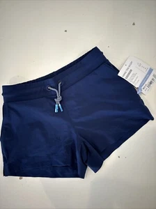 NWT M 8-10 Athleta Girls Hang Ten Shorts Swim Bottom Swimsuit Girls Blue Pockets - Picture 1 of 6